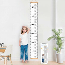 Baby Growth Chart Canvas Wall Hanging Measuring Rulers for Kids Boys Girls Room Decoration Nursery Removable Height and Growth Chart 7.9 x 79 inch