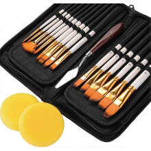 Brush set 18 pieces, paint artist brush for watercolor painting oil painting flat brush brush with