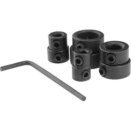 8pc Depth Stop Drill Bit Collars for 3-16mm with Hex Key 1