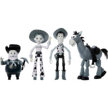 Conjunto de 4 figuras de acci   n Toy Story de Mattel Disney y Pixar con Woody Jessie Bullseye monocrom   tico y Stinky Pete Woody's Roundup a escala