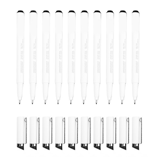 10Pcs 0.5mm Micro Line Pens Excellent Black Inks 1