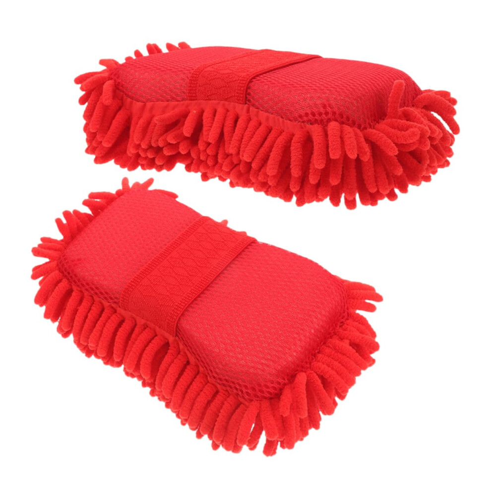 Chenille Microfiber Car Wash Sponges 2Pcs High Absorbency Scratch Resistant Lightweight Cleaning Mitts For Vehicle And Multi Surface Use 6038364226198