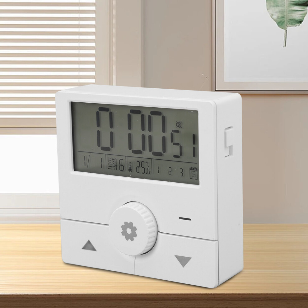 Led Digital Alarm Clock With Temperature & Date, White 7651347935208