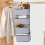 Hanging Organizer with 4 Pockets, Foldable Hanging Shelf with 2 Hooks 6