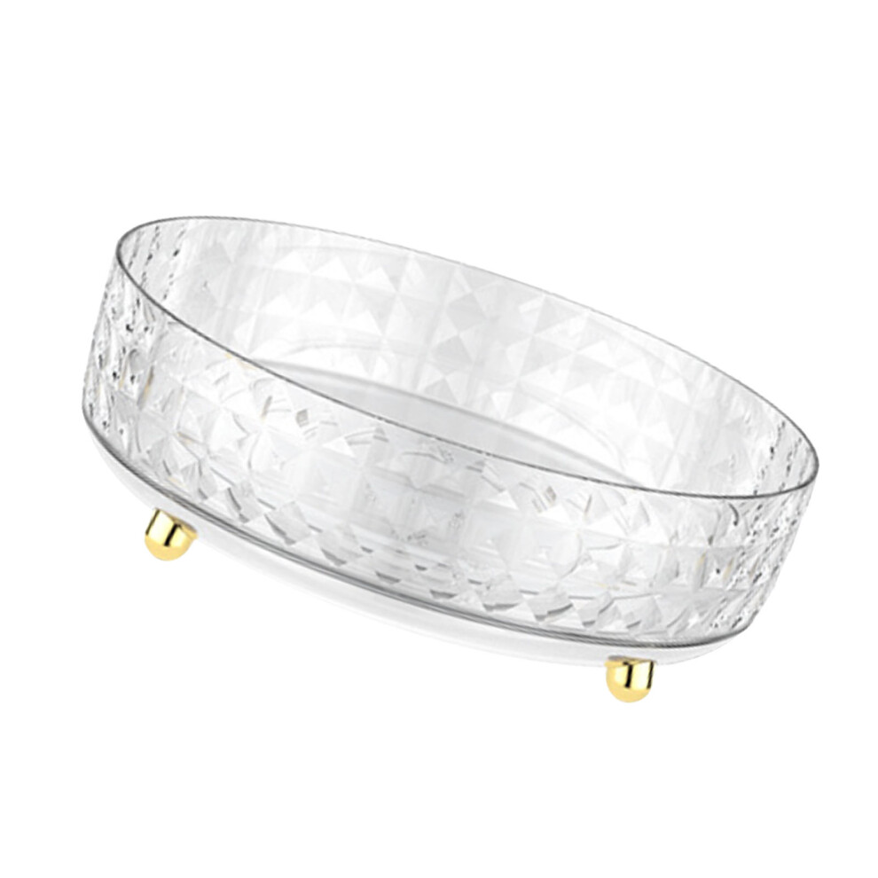 Rotating Diamond Pattern Transparent Cosmetic & Spice Storage Tray, 20cm