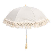 Lightweight Beige Parasol with Strong Clamp for Strollers and Chairs