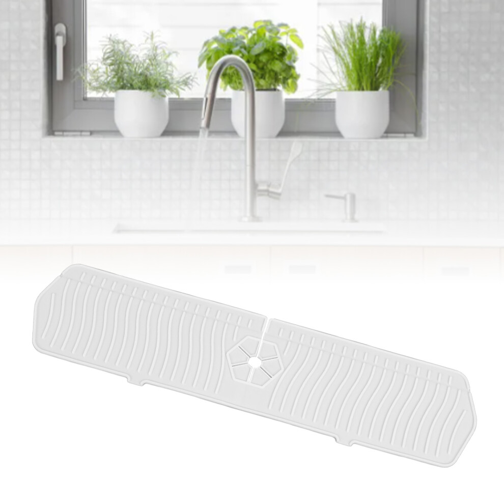 White Sink Splash Guard Silicone Water Catcher Pad 61X14.8cm