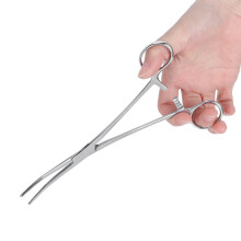 Gebogene Spitzen Ohrhaarschere aus Edelstahl, rutschfester Griff, 15 cm