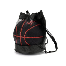 Drawstring Basketball Backpack 32cm Black Mesh Bag for Soccer Volleyball Storage Outdoor Sports Gear