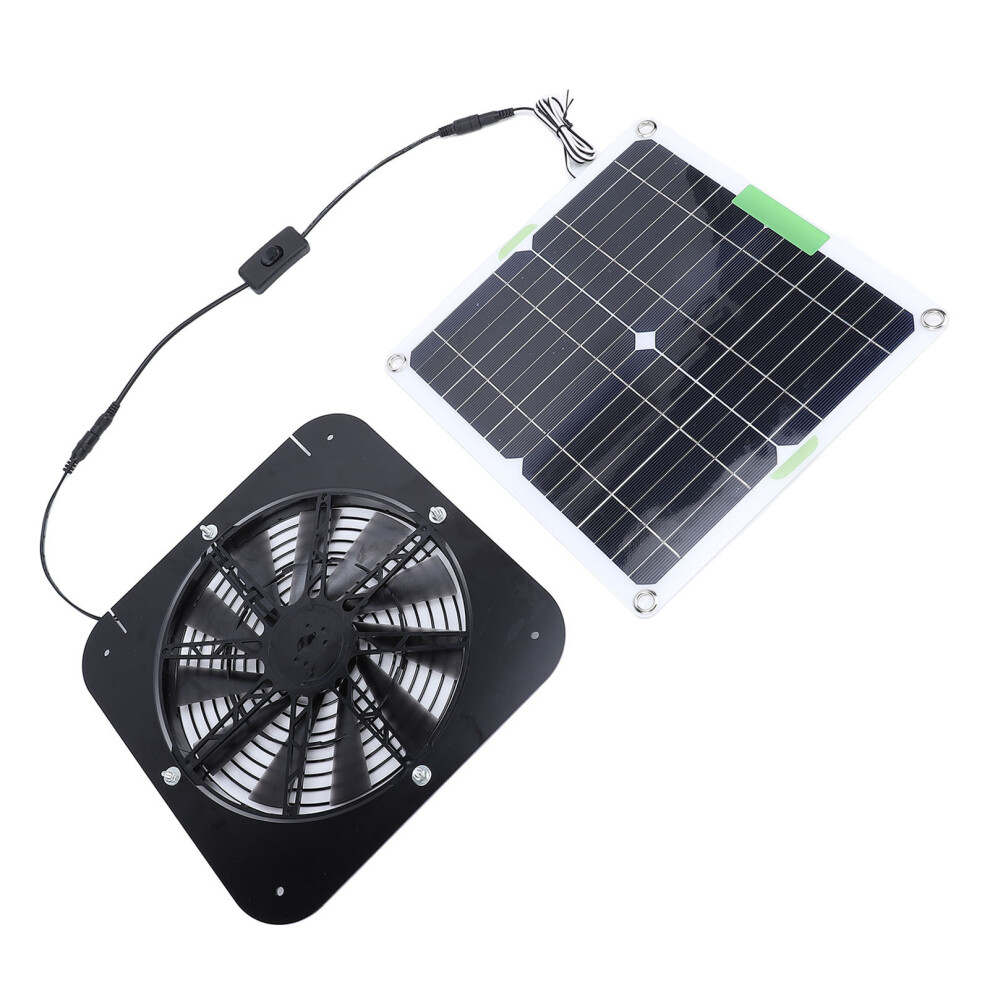 Solar Ventilation Fan 100W 13.5In Powered For Greenhouse Rv Chicken Dog House 8041347940033