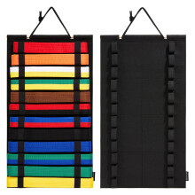 Karate Belt Display Rack 25x14 Inch Felt Organizer for 12 Taekwondo Belts, Durable Martial Arts Storage Solution