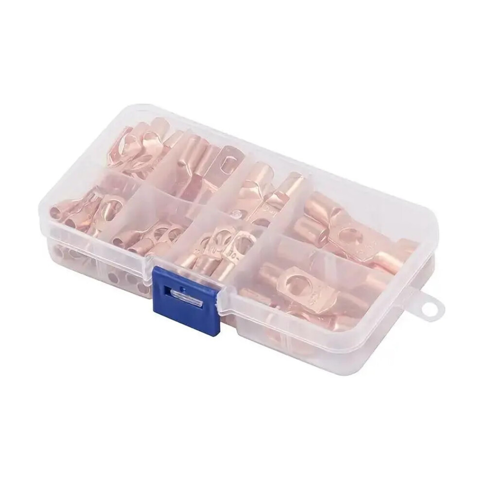 Sc Copper Nose Wire Lug Connector Kit 60Pcs Sc6-25 Bare Copper Crimp Terminals For Electric Cable Connections 9016109724632