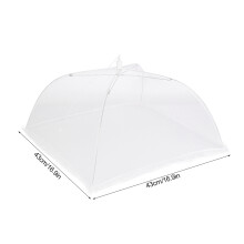 2Pcs Foldable Mesh Food Covers 43x43cm White & Rose Red Kitchen