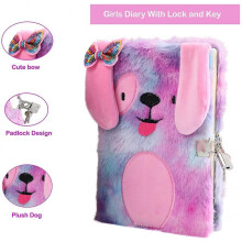 Diary for Girls with Lock And Keys, Plush Dog Secret Diary A Gift Set for Kids