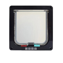 Cat Flap Door with 4 Way Security Lock, White XL ABS Plastic Pet Door for Small Dogs and Cats, Indoor Outdoor Use