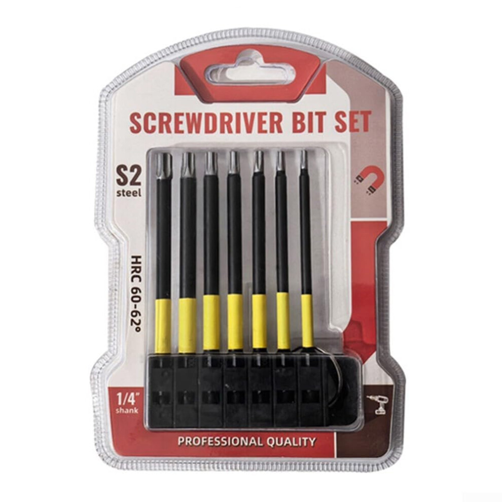 7Pcs Star Shaped Screwdriver Bits Set With Magnetic Tips, Enhanced Durability, Compatible With Various Fasteners 9084446803105