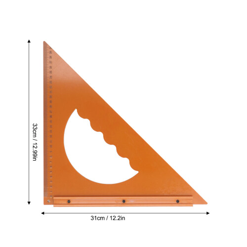 Regla triangular para carpintería, 3131 cm, ángulo recto de 90 1