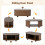TV Stand + Coffee Table 2 Set, Dark Walnut, 175*40*42cm + 100*50*40cm 4