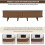 TV Stand + Coffee Table 2 Set, Dark Walnut, 175*40*42cm + 100*50*40cm 9