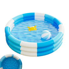 Swimming Pools For Kids, Inflatable Family Pool 120x72 Inch, Thickened Waterproof Pad for Outdoor Baby Play Blue