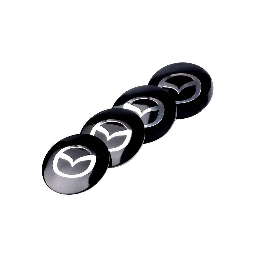 (56Mm Mazda ) 4Pcs 56Mm Car Wheel Center Hub Caps Cover Rim Exterior Decals Stickers Badge For Mazda 5 6 Axela Cx-5 Cx-7 Mx-5 Auto Decoration Black 6900278453123