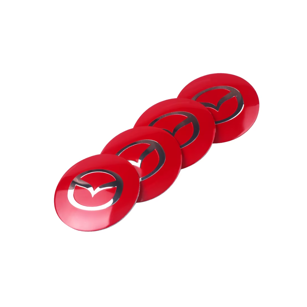 (56Mm Mazda ) 4Pcs 56Mm Car Wheel Center Hub Caps Cover Rim Exterior Decals Stickers Badge For Mazda 5 6 Axela Cx-5 Cx-7 Mx-5 Auto Decoration Red 6906319085711