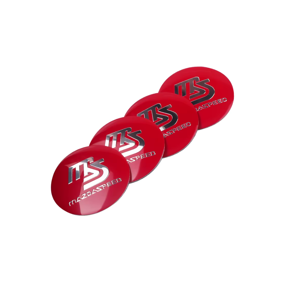 (56Mm Ms ) 4Pcs 56Mm Car Wheel Center Hub Caps Cover Rim Exterior Decals Stickers Badge For Mazda 5 6 Axela Cx-5 Cx-7 Mx-5 Auto Decoration Red 6937345912658