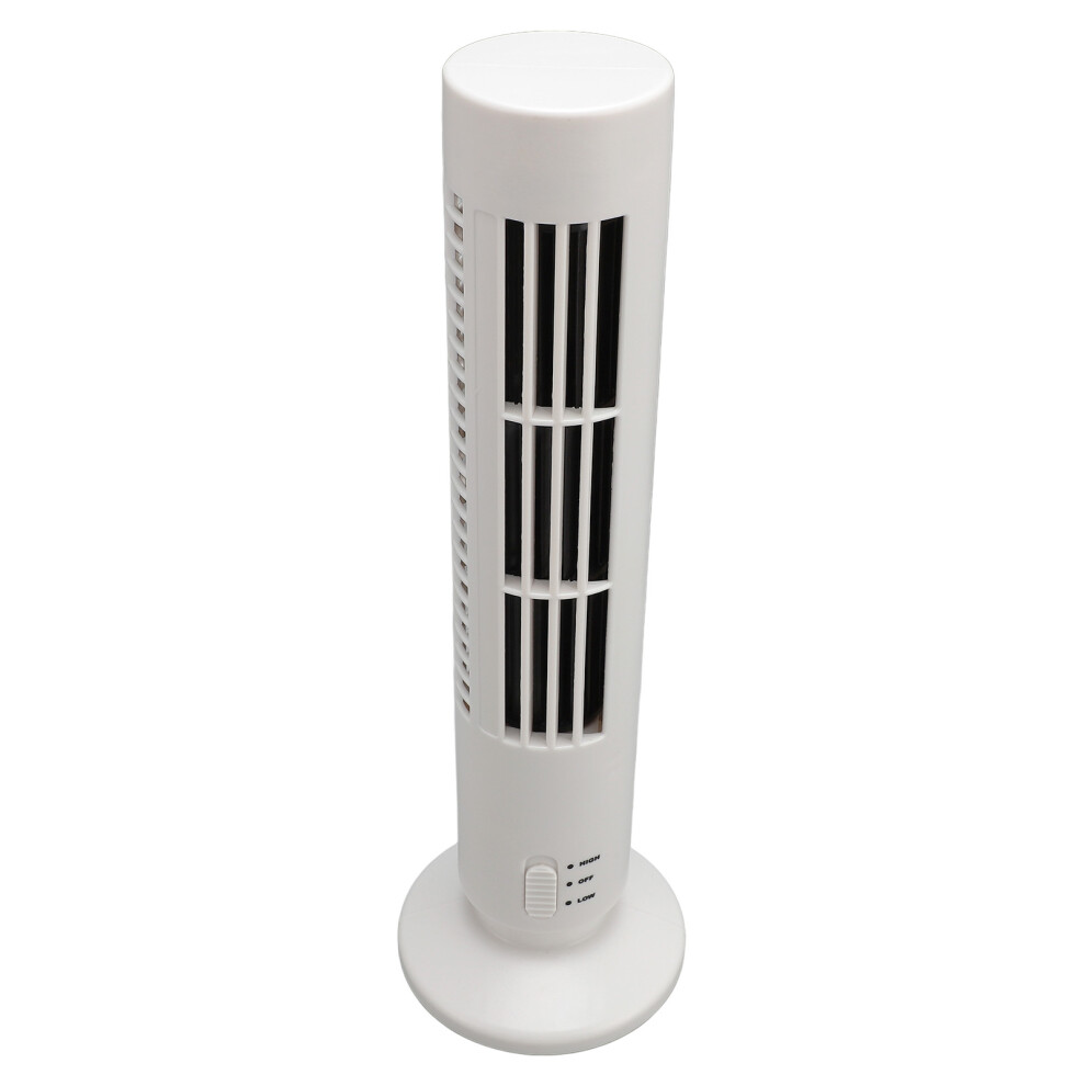 Abs Usb Bladeless Tower Fan, 2-Speed Portable Desk Fan 100X360x60mm White 7891347947744