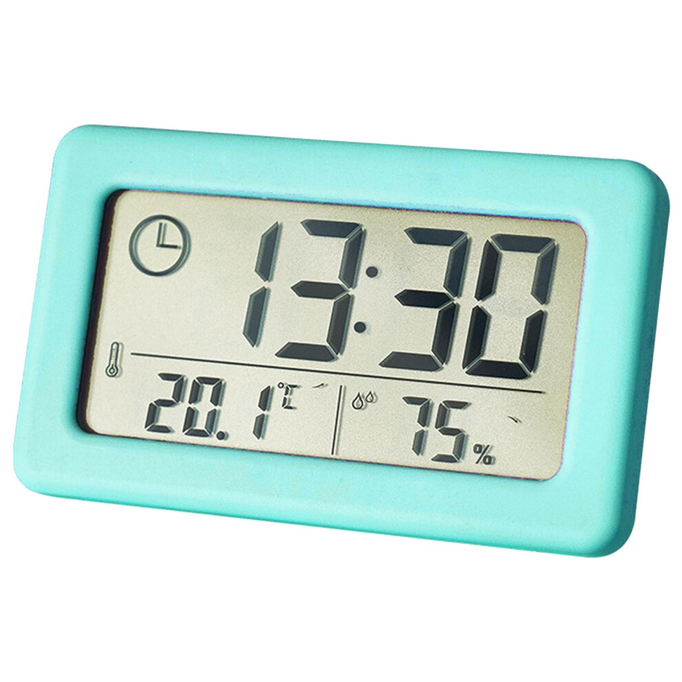 Precision Measuring Electronic Temperature and Humidity Clock with Oversized Blue Screen for Bedrooms and Workspaces