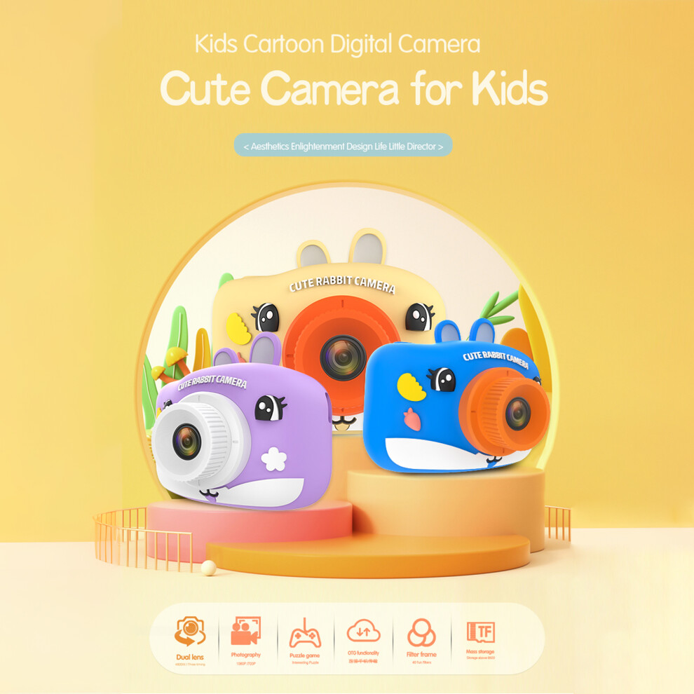 Kids 1080P Digital Camera With 2.0" Ips Screen 32Gb Pink/Blue 7901347949973