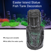 Resin Easter Island Imitation Stone Aquarium Statue for Underwater Decoration