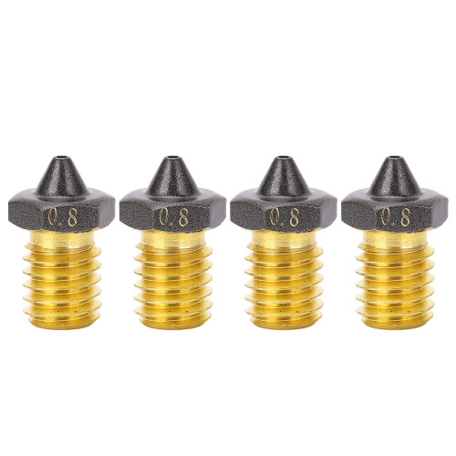 3D Printer Nozzle Set, 0.8mm PTFE Coated Brass, High Flow & Speed 2