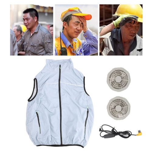 Adjustable UV Proof Air Conditioned Work Vest 3XL Polyester Unisex