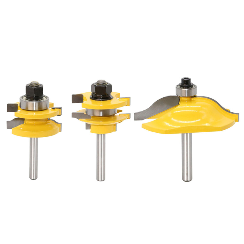 3Pcs 1/4" Shank Rail Stile Router Bits Raised Panel Cabinet Door 7754000107025