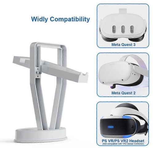 VR Storage Stand for Meta Quest3/ Oculus Quest 2 VR Brille, Upgraded VR Headset Desktop Organiser Display Holder with Controller Holder 1