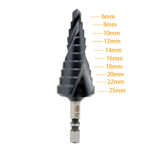 6-25mm HSS Nitrogen Coated M35 Cobalt Step Drill Bit High Speed 2