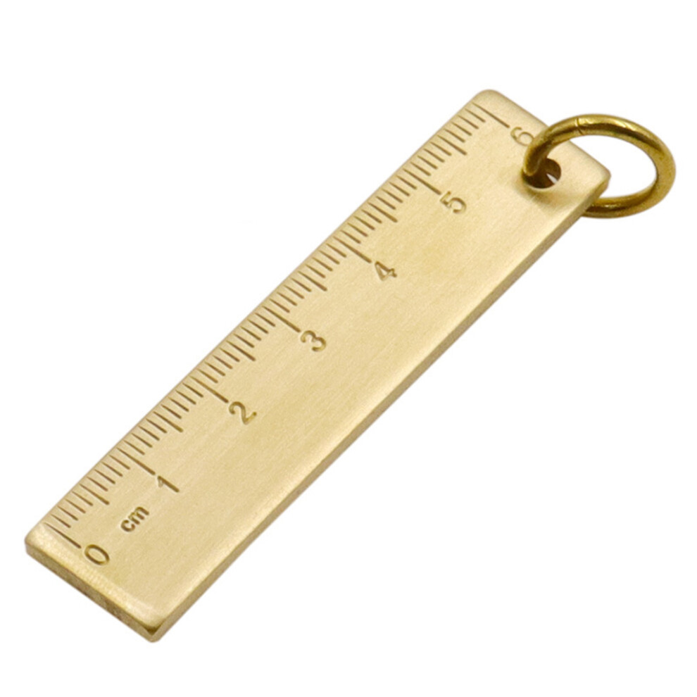 Creative Copper Keychain Bookmark Straight Ruler Stationery For 7754000108091