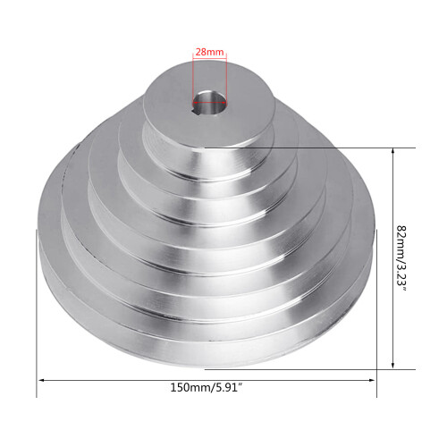 Aluminum A Type 5 Step Pagoda Pulley Wheel 150mm Outer-G 2