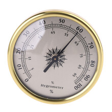 72mm Gold Thermometer Ring Surface Hygrometer Humidity Meter