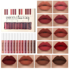 Melemando 12PCS Ματ Υγρό Ρουζ Σετ Μη Σταθερό Φλιτζάνι και Μη Ξεθωριασμένο Ρουζ