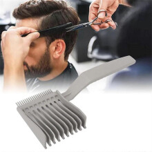 Hair Clipper Comb, Professional Flat Top Hair Cutting Comb, Ergonomic Curved Positioning Comb for Men Salon Hairdressing