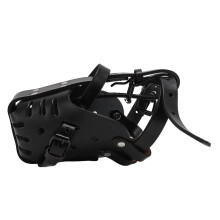 Size Small Dog Muzzle Faux Leather Basket Adjustable Fit Anti Bark & Chew