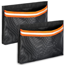 Boat Self-Adhesive Mesh Bag 2PCS Reflective Marine Storage Net 25x18cm for Kayak Pontoons Fishing Organizer with Hook & Loop