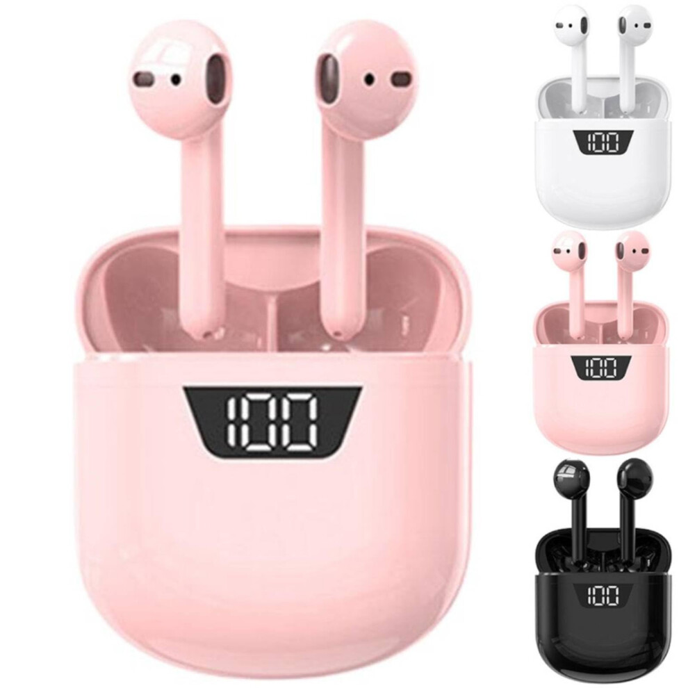 Wireless Earbuds Bluetooth 5.0 Noise Cancelling Headphones Mini Ip7 Waterproof Deep Bass Earphones With Led Display Pink 9084446804669
