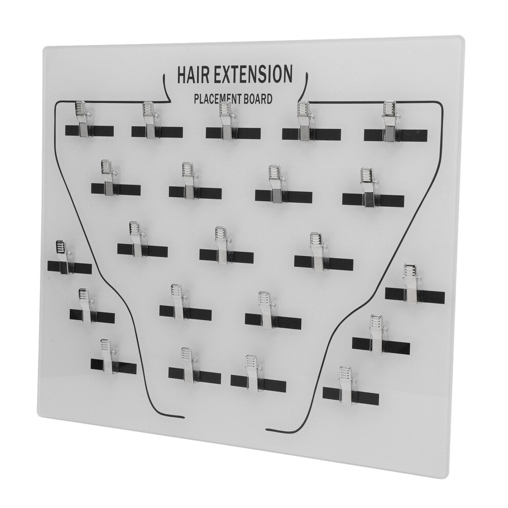 Multifunctional Acrylic Hair Extension Board White 22 Clips for Salons