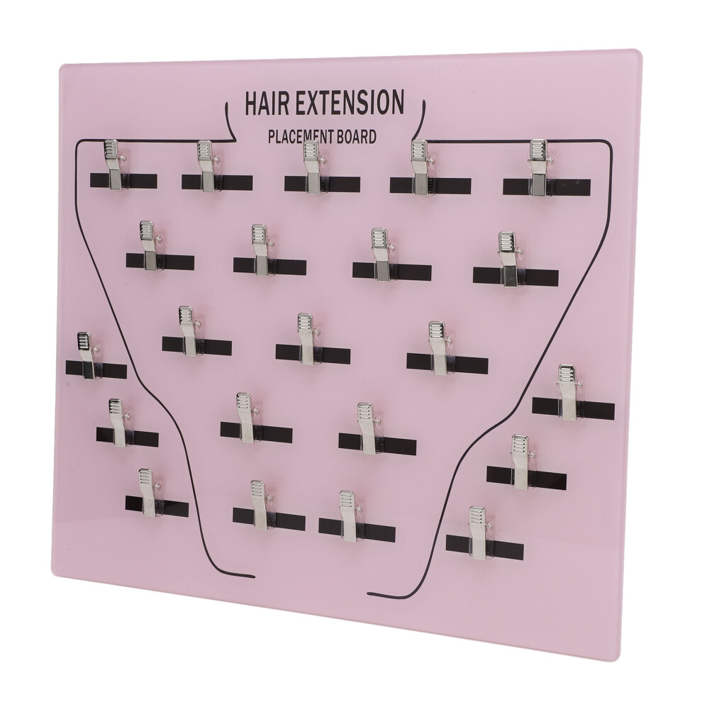 Sturdy Acrylic Wig Display Board with 22 Steel Clips Light Pink