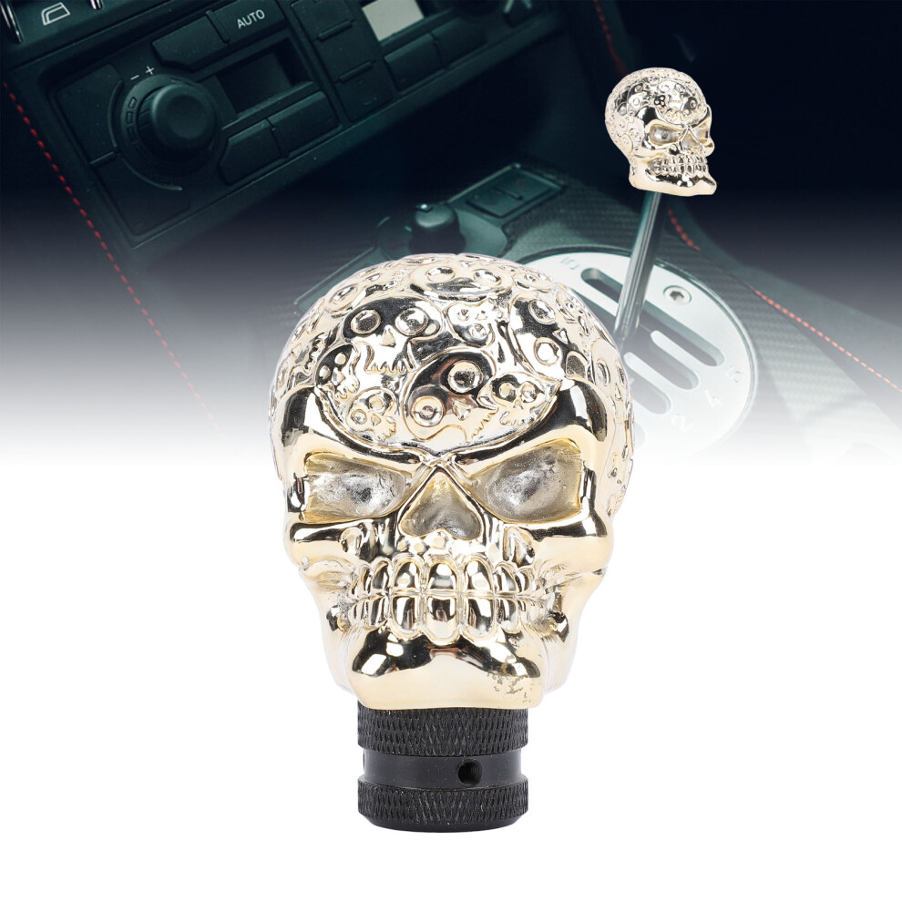 Resin Skull Shift Knob For Most Manual & Automatic Cars, 15Mm Inner Diameter Gold 4011347956666
