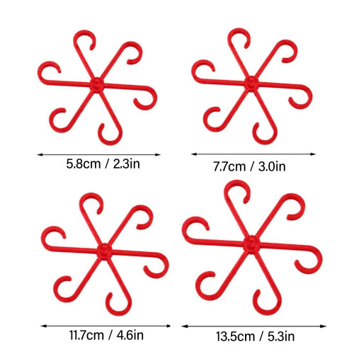 4Pcs Waterproof Plant Stem Holders Set, 4 Sizes, Red 1