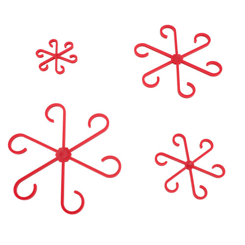 4Pcs Waterproof Plant Stem Holders Set, 4 Sizes, Red 2