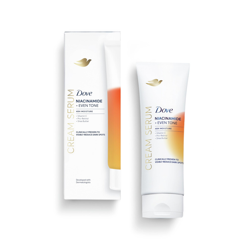 Due Cream/Dark Dove Body Serum Niacinamide + Even Tone For Spots And Uneven Tone With Vitamin C Pro-Retinol And Shea Butter Lotion 8 Oz